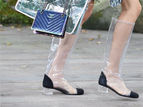 chanel see through boots|High boots .